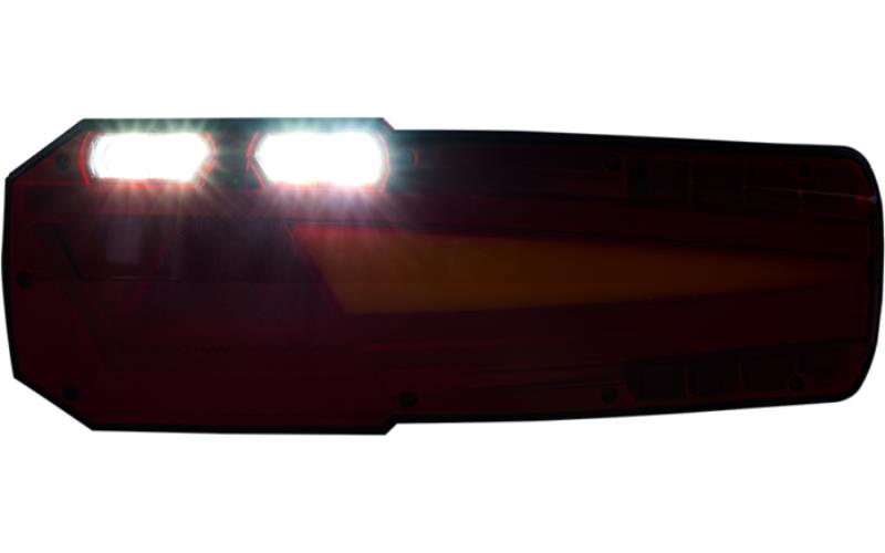 Lampa Zespolona Tylna 6-funkcyjna (LED) Biało - Pomarańczowo - Czerwony 12 / 24V Lewa