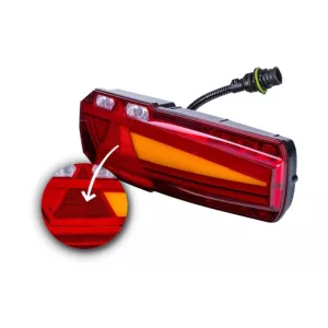Rear Multifunction Light With Electrical Conduit And Retroreflective Triangle (LED) White - Orange - Red 12 / 24V Left