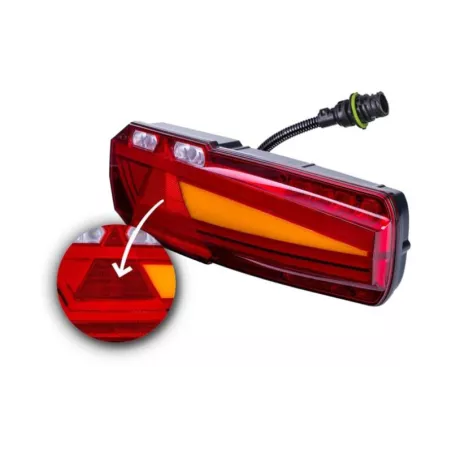 Luz Combinada Trasera con Casquillo y Triángulo Reflectante (LED) Blanca - Amarilla - Roja 12 / 24V Izquierdo