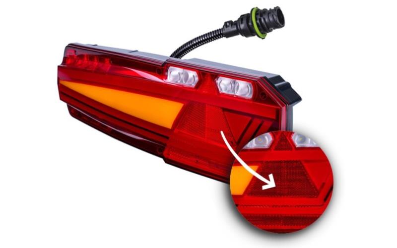 Luz Combinada Trasera con Casquillo y Triángulo Reflectante (LED) Blanca - Amarilla - Roja 12 / 24V Derecho