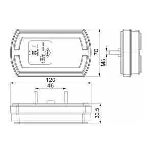 Integrierte Vordere Leuchte (LED) Weiß - Orange 12 / 24V Universal