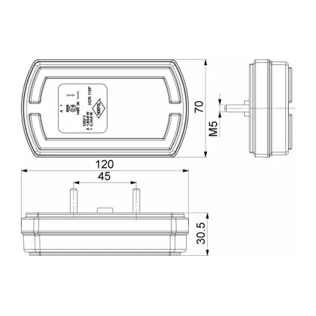 Lampa Zespolona Przednia (LED) Biało - Pomarańczowy 12 / 24V Uniwersalna