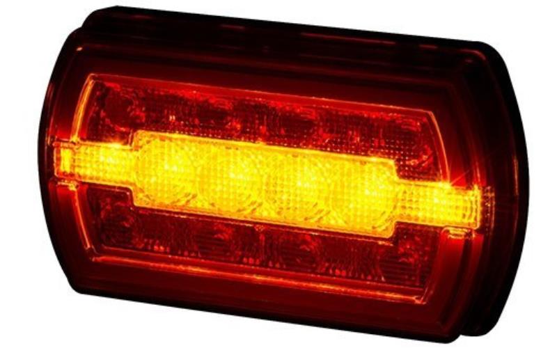 Integrierte Rückleuchte, 3-Funktions (LED) Orange - Rot 12 / 24V Universal