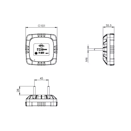 Luz Combinada Trasera, 2 Funciones (LED) Blanca - Roja 12 / 24V Universal