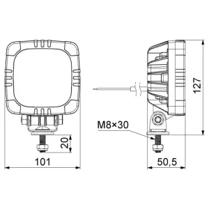 Rear Multifunction Light With Handle (LED) White - Red 12 / 24V Universal