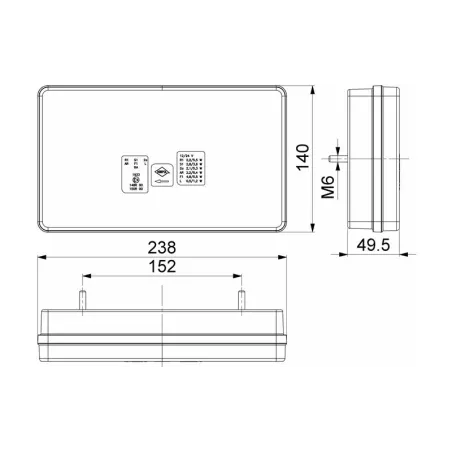 Luz Combinada Trasera (LED) Blanca - Amarilla - Roja 12 / 24V Izquierdo