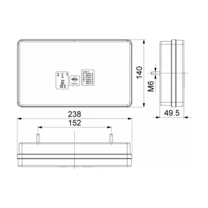 Feu Arrière Multifoncion (LED) Blanc - Orange - Rouge 12 / 24V Droit