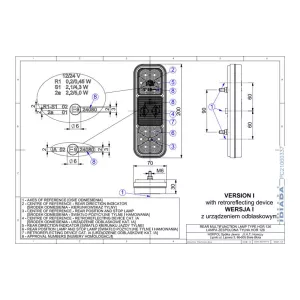 Feu Arrière Multifoncion, 4-fonctions (LED) Orange - Rouge 12 / 24V Universel