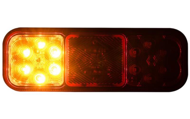 Lampa Zespolona Tylna 3-funkcyjna (LED) Pomarańczowo - Czerwony 12 / 24V Uniwersalna
