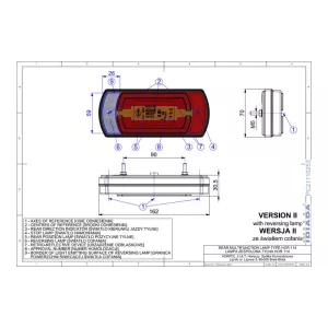 Rear Multifunction Light (LED) White - Orange - Red 12 / 24V Universal