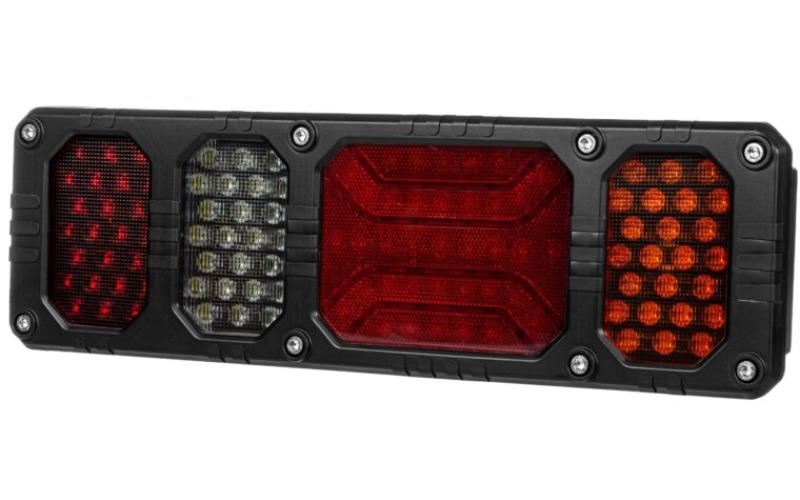 Lampa Zespolona Tylna z Odblaskiem (LED) Biało - Pomarańczowo - Czerwony 12 / 24V Prawa