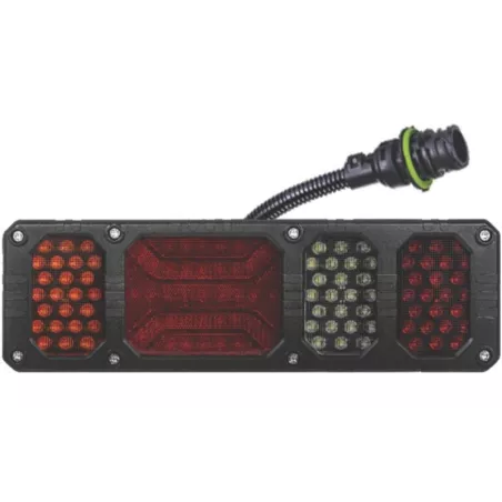 Multifunktions-Heckleuchte Heavy Duty Mit Wellschlauch Und Rückstrahler (LED) Weiß - Orange - Rot 12 / 24V Links