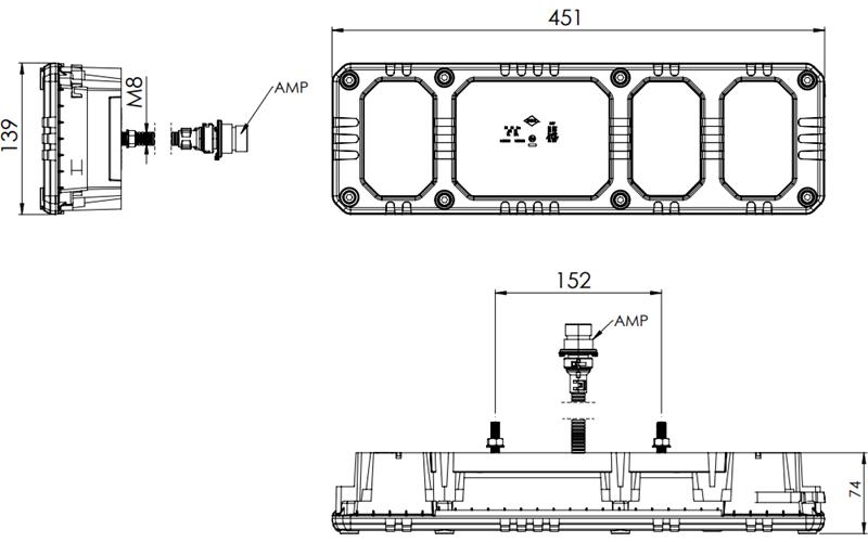 Rear Multifunction Light Heavy Duty With Reflective Device And Electrical Conduit (LED) White - Orange - Red 12 / 24V Right