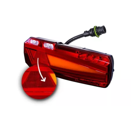 Feu Arrière Multifonction Avec Prise Et Réflecteur (LED) Blanc - Orange - Rouge 12 / 24V Gauche