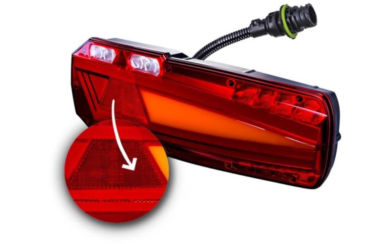 Rear Multifunction Light With Electrical Conduit And Reflective Device (LED) White - Orange - Red 12 / 24V Left