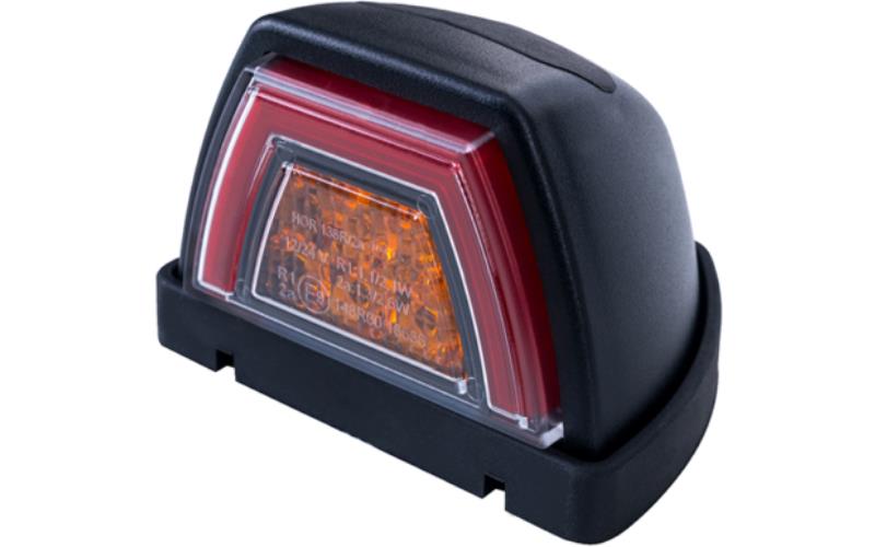 Lampa Zespolona Tylna 2-funcyjna z Kierunkowskazem (LED) Pomarańczowo - Czerwony 12 / 24V Uniwersalna