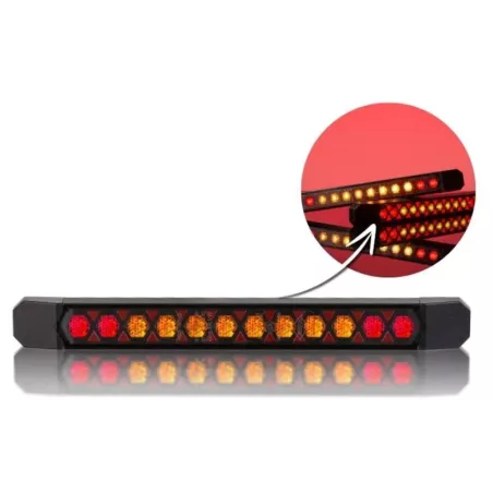 Rear Multifunction Light With Dynamic Direction Indicator Lizard (LED) Orange - Red 12 / 24V Universal