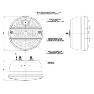 Avia Round Rear Combination Lamp Without Lighting