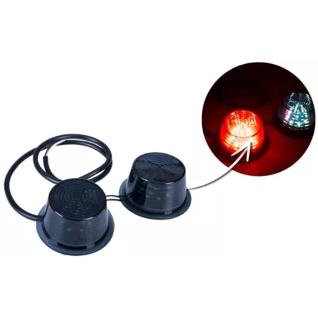 Feu de Gabarit Sur Bras Télescopique (LED) Blanc - Rouge 12 / 24V Universel