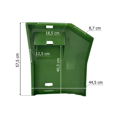 John Deere 6000 Rear Mudguard LH (With Hole, Green)