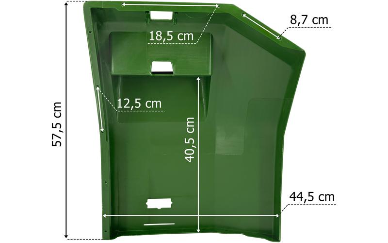 John Deere 6000 Rear Mudguard LH (With Hole, Green)