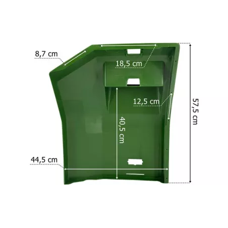 John Deere 6000 Rear Mudguard RH (With Hole, Green)