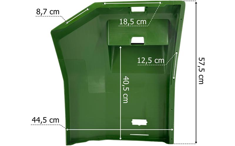 John Deere 6000 Rear Mudguard RH (With Hole, Green)