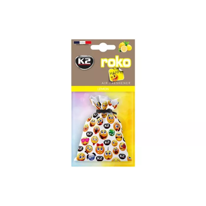 K2 Roko Happy Citron Parfum de Voiture 25g (Sachet)