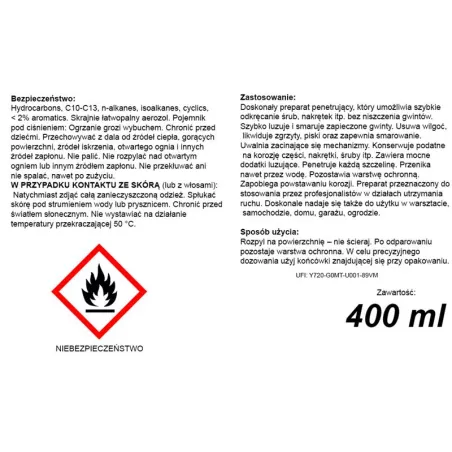 Tess T60 Universal Penetrating Lubricant 400ml