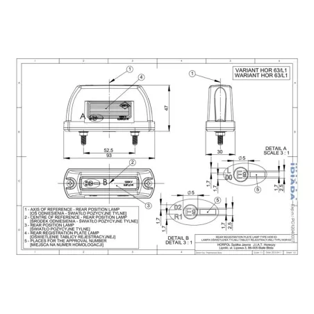Number Plate Lighting - Small (LED) White 12 / 24V Universal