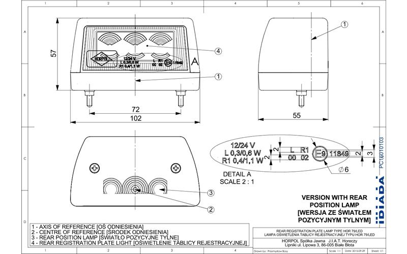 Kennzeichenbeleuchtung (LED) Weiß 12 / 24V Universal
