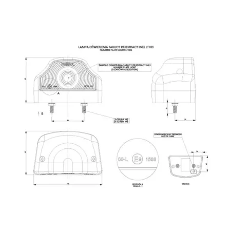 License Plate Lamp (LED) White 12 / 24V Universal