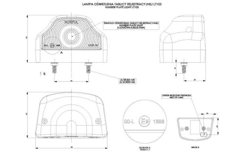 Lámpara de MatrÍcula (LED) Blanca 12 / 24V Universal
