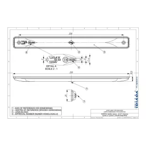 Feu de Stop Long (LED) Rouge 12 / 24V Universel