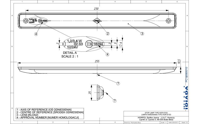 ФОНАРЬ СТОП-СИГНАЛА (LED) КРАСНЫЙ 12 / 24V УНИВЕРСАЛЬНАЯ
