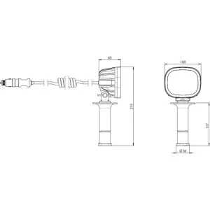 Feu de Travail Avec Poignée Et Fiche Allume-cigare (LED) Blanc 12 / 24V Universel