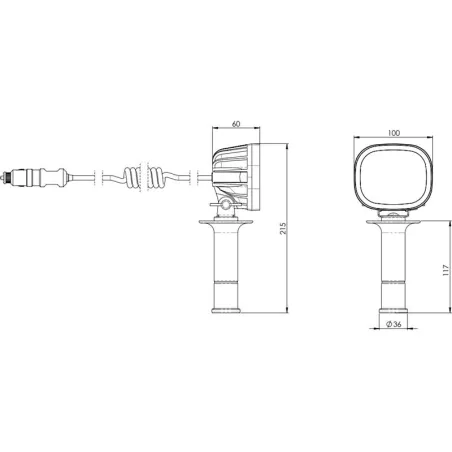 Work Lamp With Handle And Cigarette Lighter Plug (LED) White 12 / 24V Universal