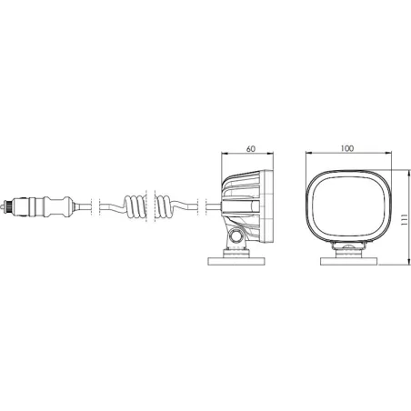 Work Light With Magnetic Assemble Base And Cigarette Lighter Plug (LED) White 12 / 24V Universal