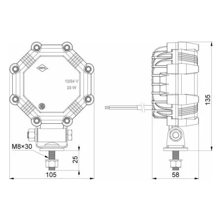 Luz de Trabajo Slim (LED) Blanca 12 / 24V Universal
