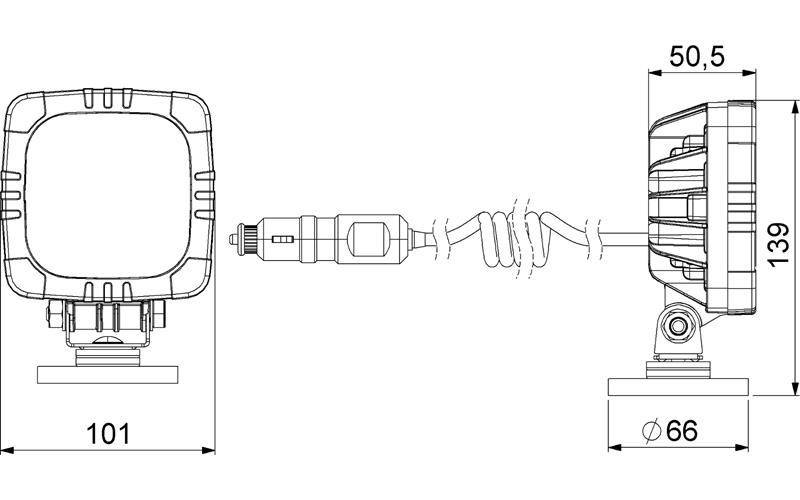 Lampa Robocza z Magnesem I Wtyczką Do Zapalniczki (LED) Biały 12 / 24V Uniwersalny