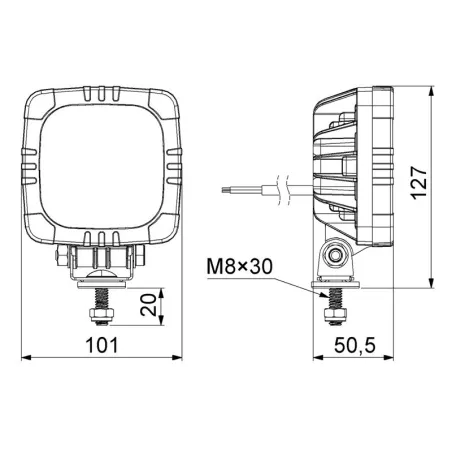 Work Light With Reversing Function (LED) White 12 / 24V Universal
