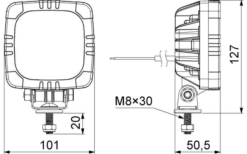 Lampa Robocza (LED) Biały 12 / 24V Uniwersalna