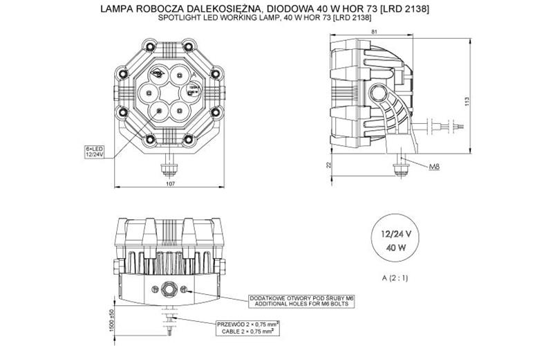 Arbeitsleuchte Fernlicht 32 W (LED) Weiß 12 / 24V Universal