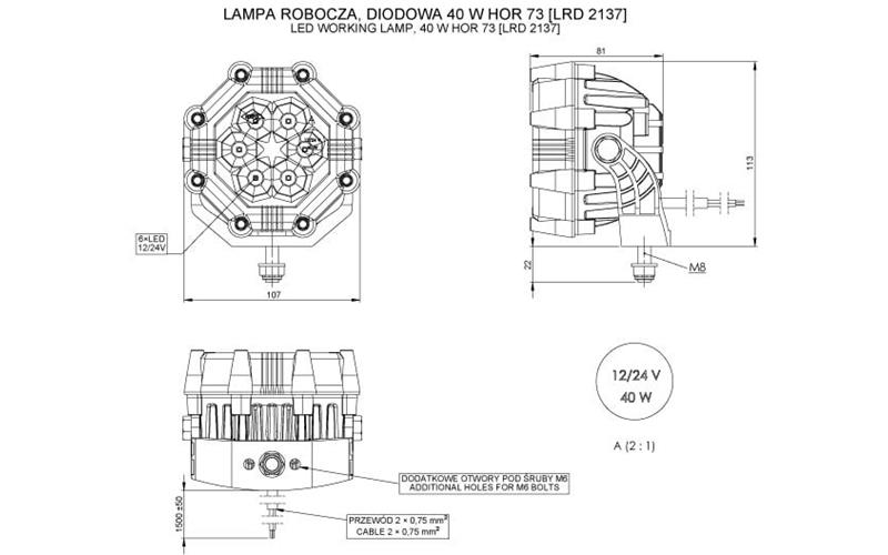 Work Light (LED) White 12 / 24V Universal