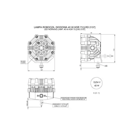 Spotlight 23 W (LED) White 12 / 24V Universal
