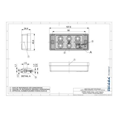 Feu Antibrouillard (LED) Rouge 12 / 24V Universel