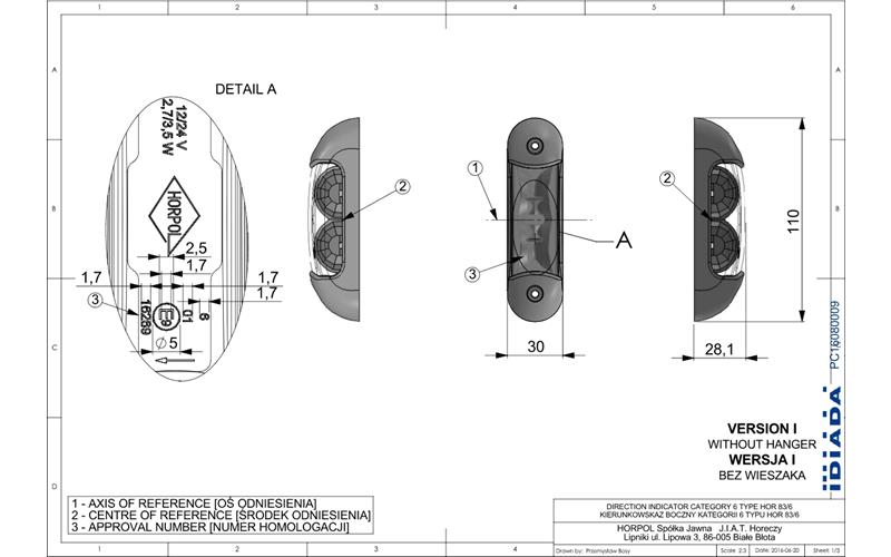 Side Direction Indicator (LED) Orange 12 / 24V Universal