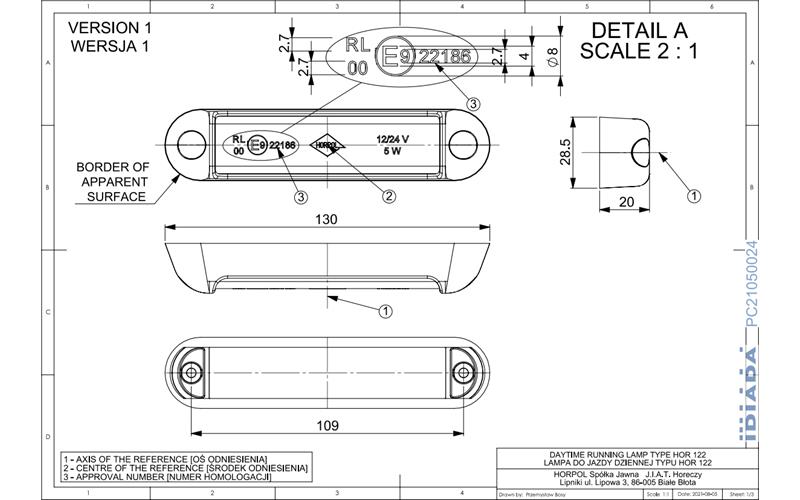 Set Of Daytime Running Lights (LED) White 12 / 24V Universal
