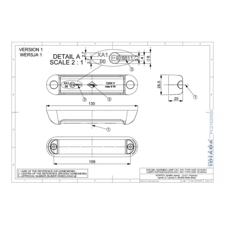 Warning Light (LED) Orange 12 / 24V Universal