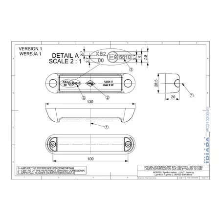 Warning Light (LED) Blue 12 / 24V Universal